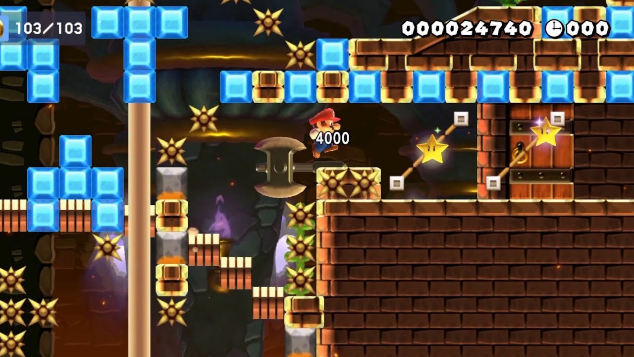 [SMM2] The OLDEST UNCLEARED LEVEL Has Just Fallen! 灼熱の城を駆け抜けろ！スピードラン　～雷霆～ by かさまる