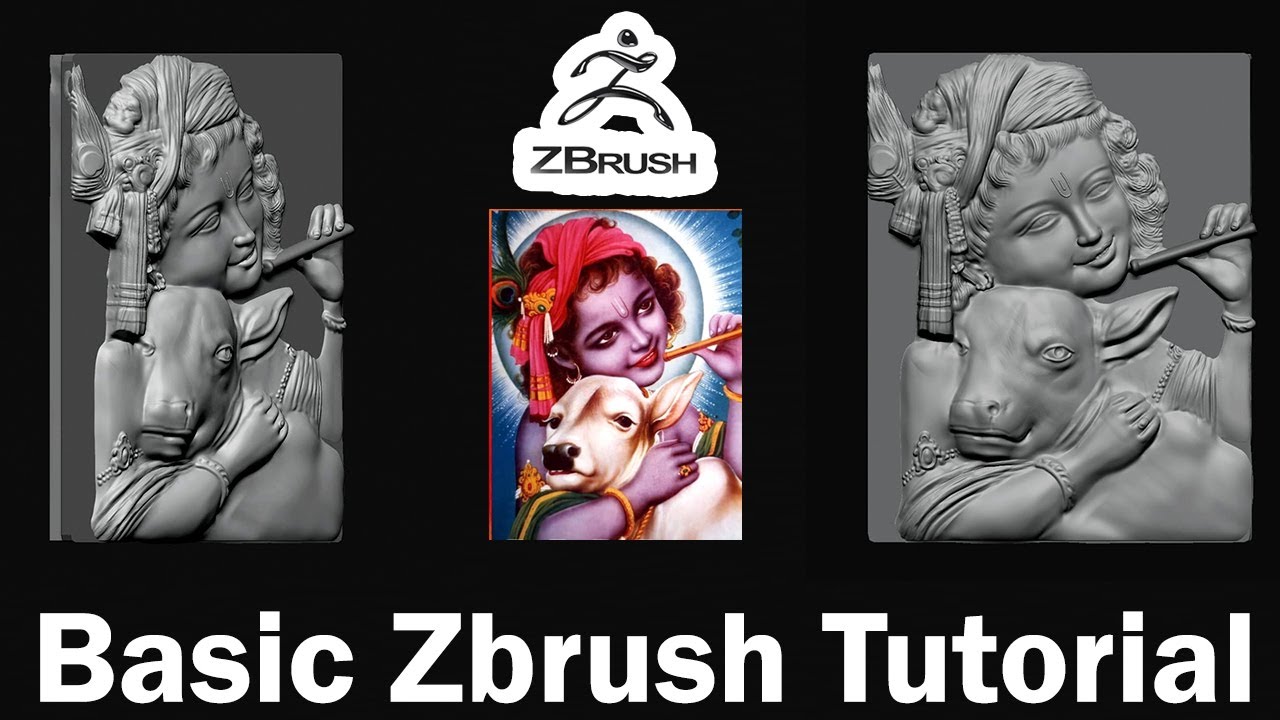 Basic Zbrush Tutorial - Lord krishna Mural #Zbru