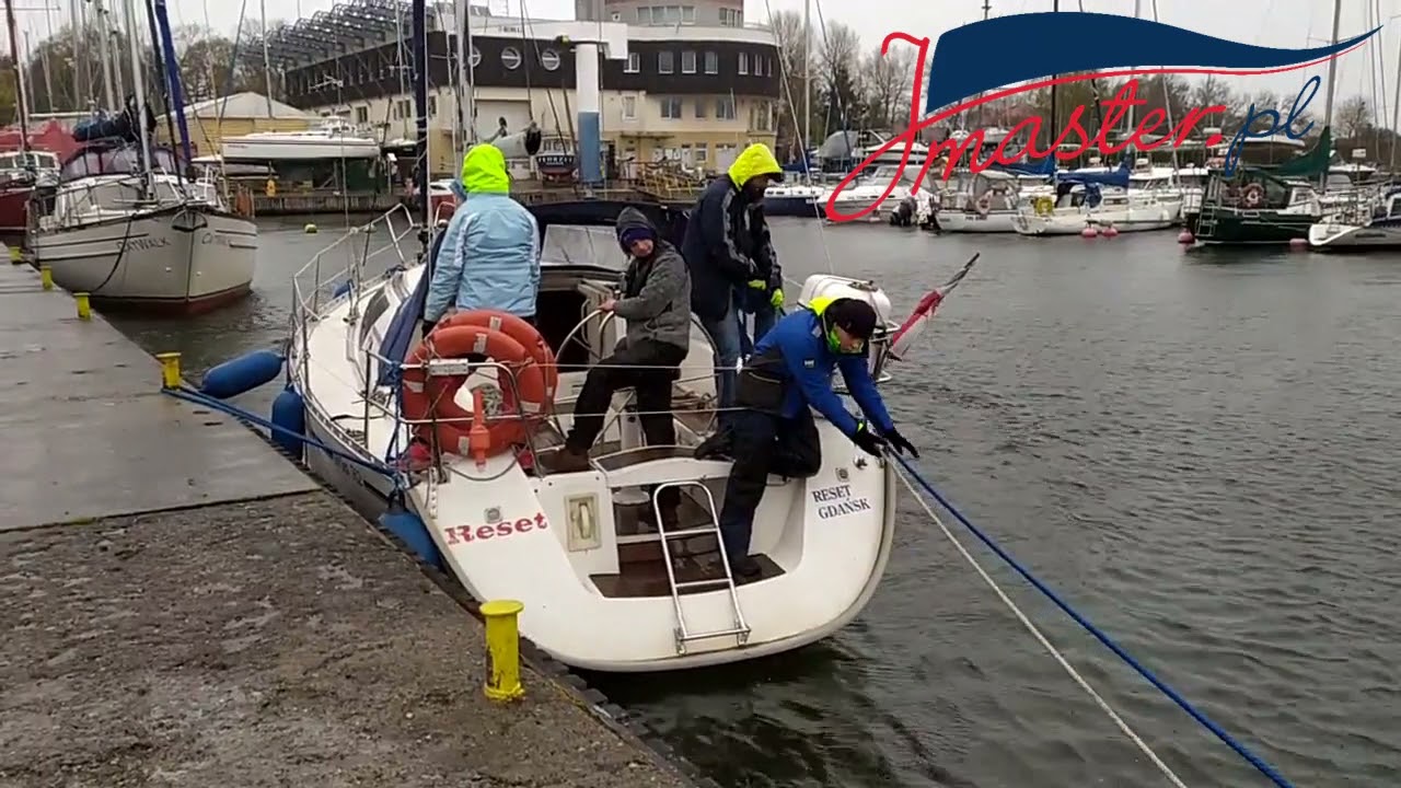 Manewry portowe - cuma i szpring rufowy przy dopychającym wietrze
