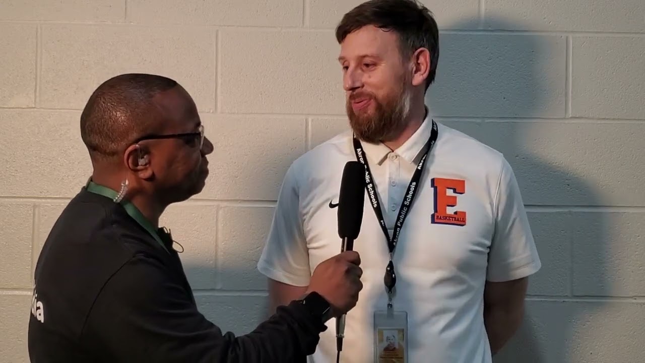 Talking with Ellet girls HC Nick Harris after sectional championship win. 
