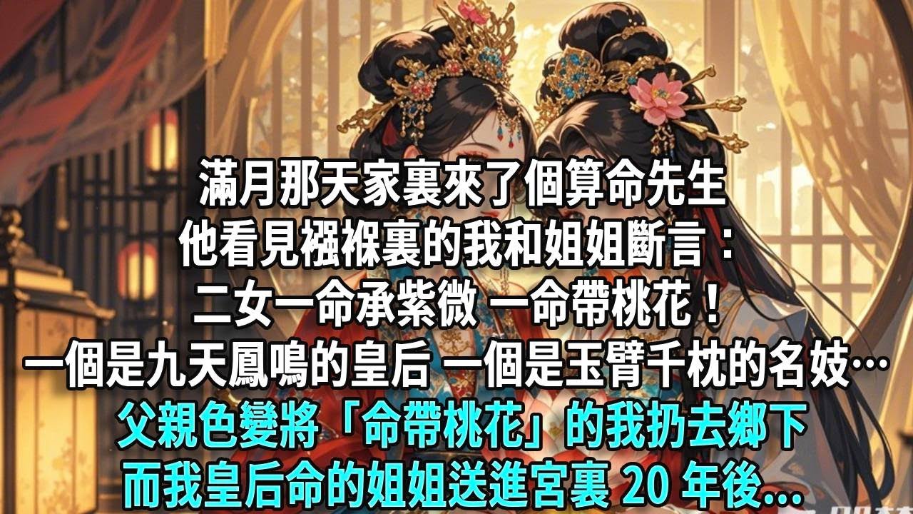 滿月那天家裏來了個算命先生，他看見襁褓裏的我和姐姐，斷言：二女一命承紫微，一命帶桃花！一個是九天鳳鳴的皇后，一個是玉臂千枕的名妓… 父親色變將「命帶桃花」的我扔去鄉下，而我皇后命的姐姐送進宮裏