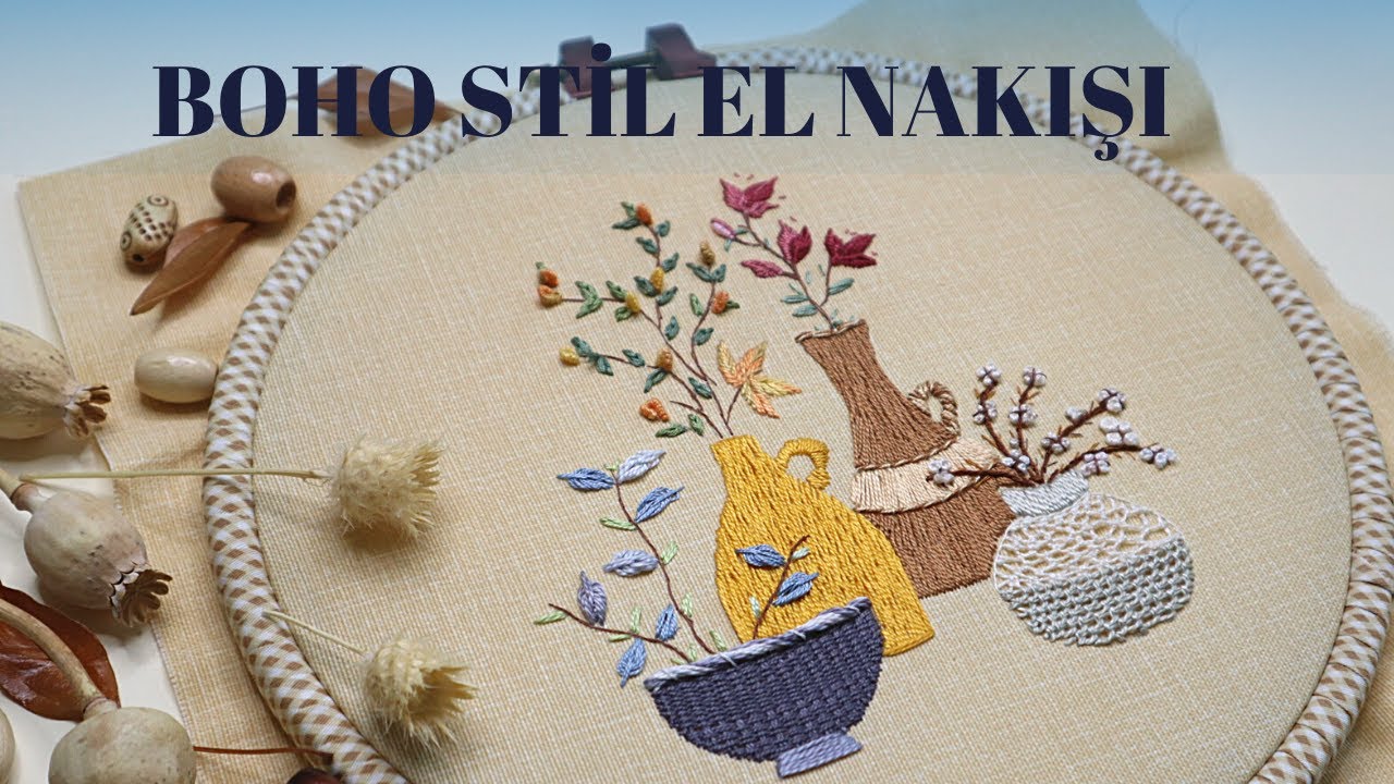 BOHO STİL EL NAKIŞI ÇİÇEKLER 🏵/ BOHO STYLE EMBROIDERY🏵