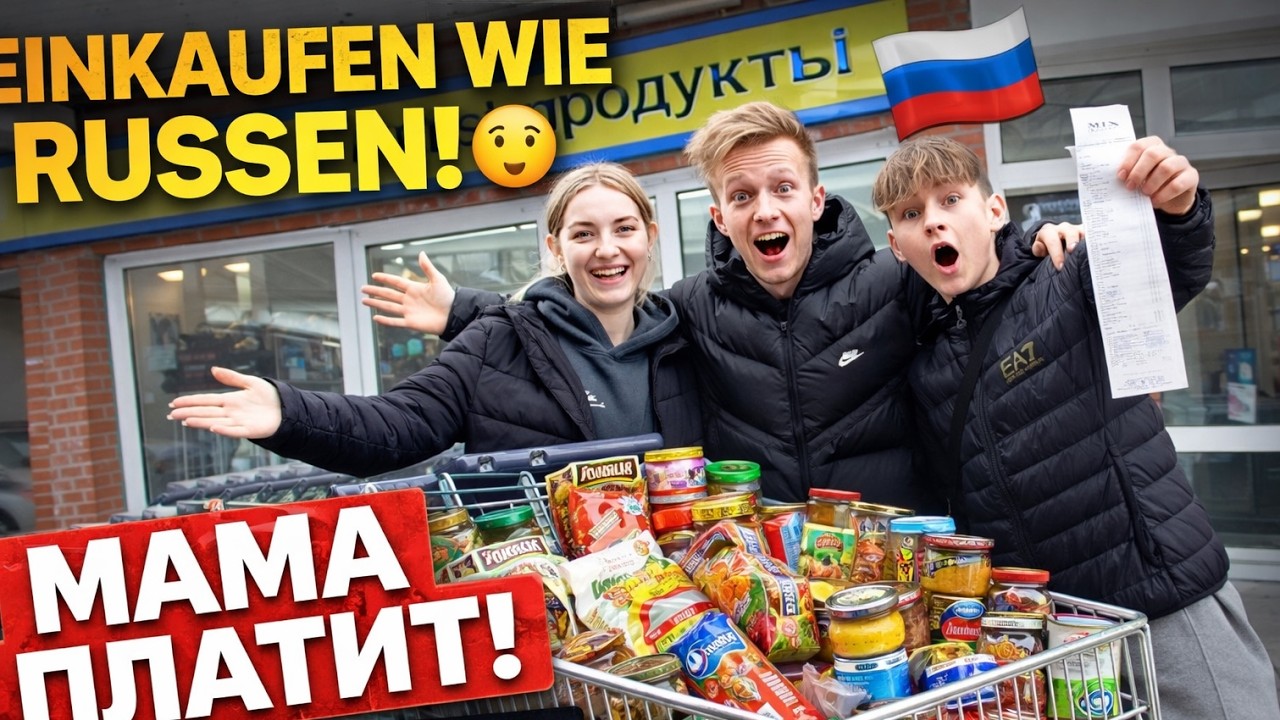Wir kaufen wie Russen! 😳 Riesen-Einkauf im Russenladen (продукты) Мама платит за всё 😎 TipTapUNCUT