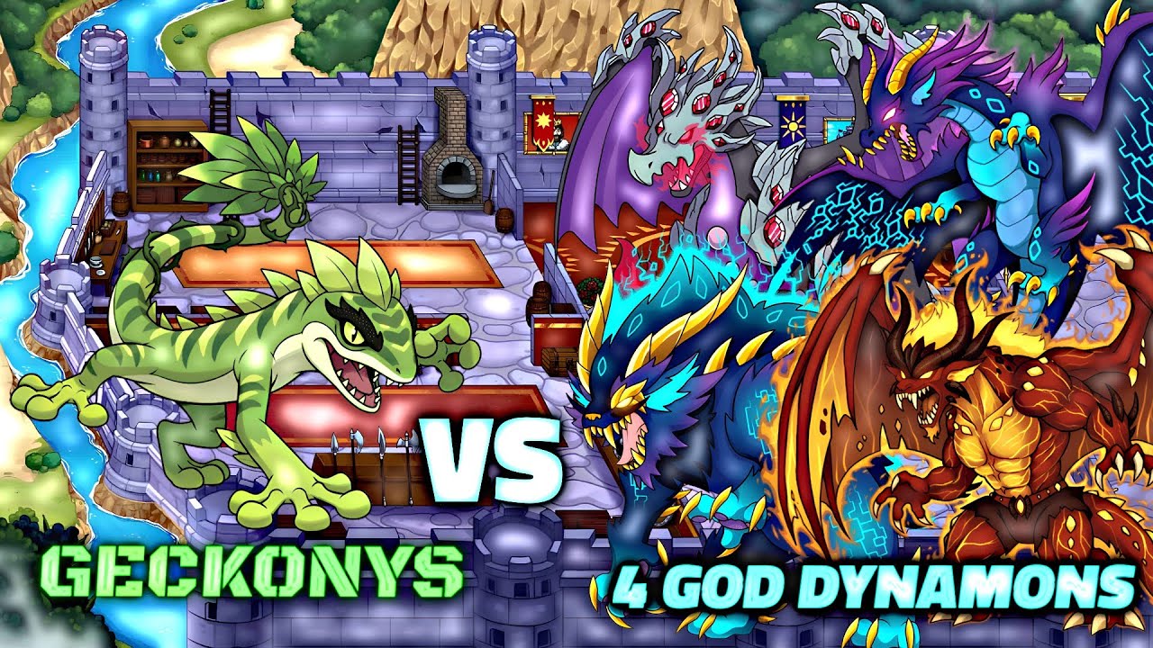 Geckonys vs God Dynamons 💥🔥 Battle In Dynamons World||#dynamonsworldgameplay#dynamonsworld