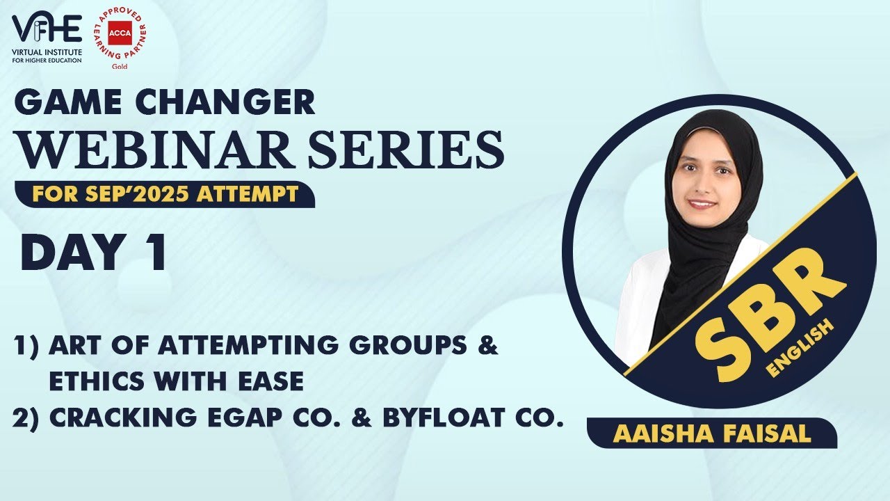 ACCA SBR E | Day 1 | Art of attempting Groups & Ethics with ease | Cracking Egap Co. & Byfloat Co.