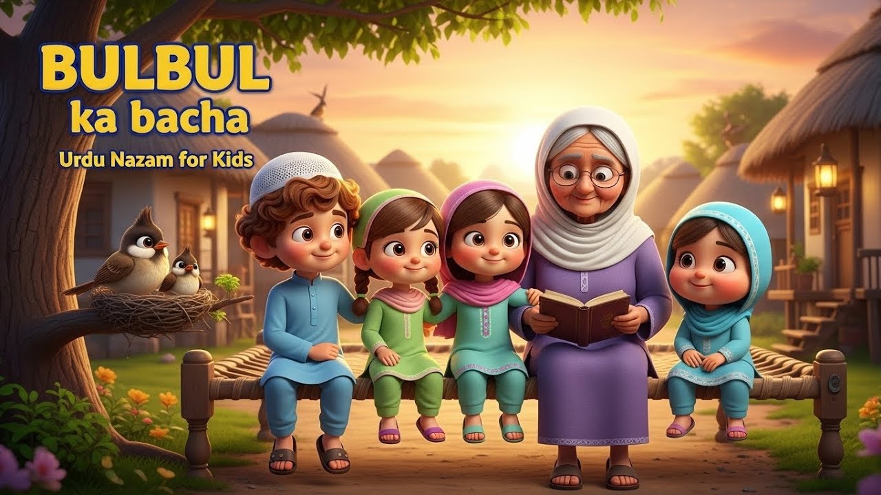 Bulbul Ka Bacha 🐦 | Urdu Nazam for Kids 🌙 | Pakistani Kids Rhymes & Stories | Bedtime Poem #poem