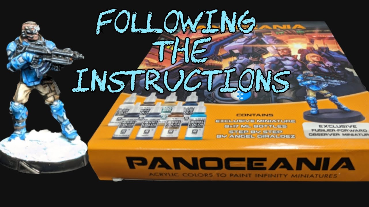 Painting with Vallejo Panoceania painting set following instructions inside