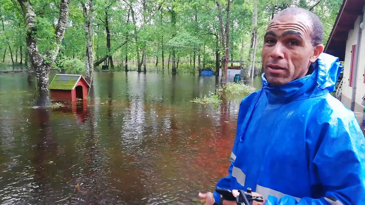 Le village d'Origne inond&eacute; le 10 mai 2020