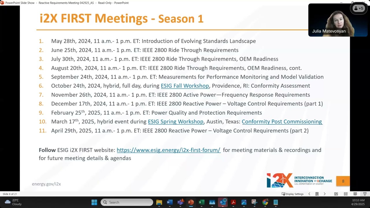 April i2X FIRST Meeting Reactive Power – Voltage Control Requirements continued