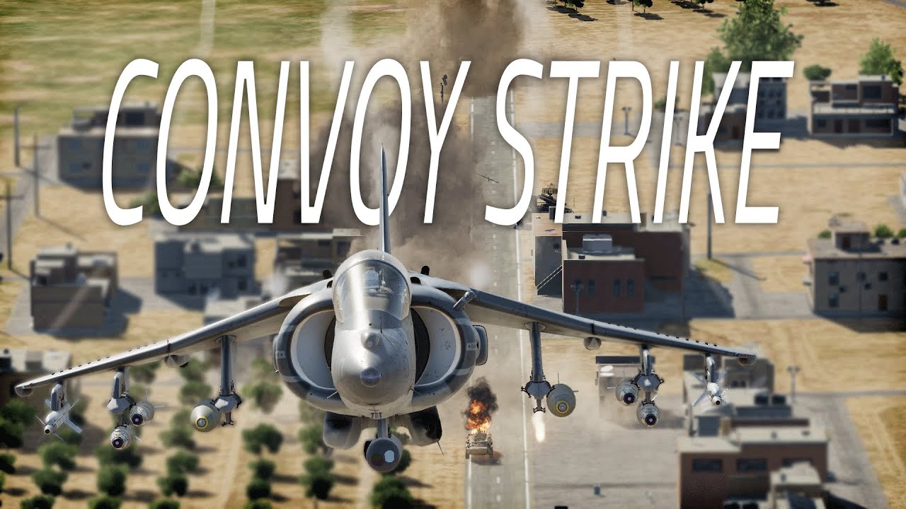 DCS HARRIER уничтожает вражеский конвой.