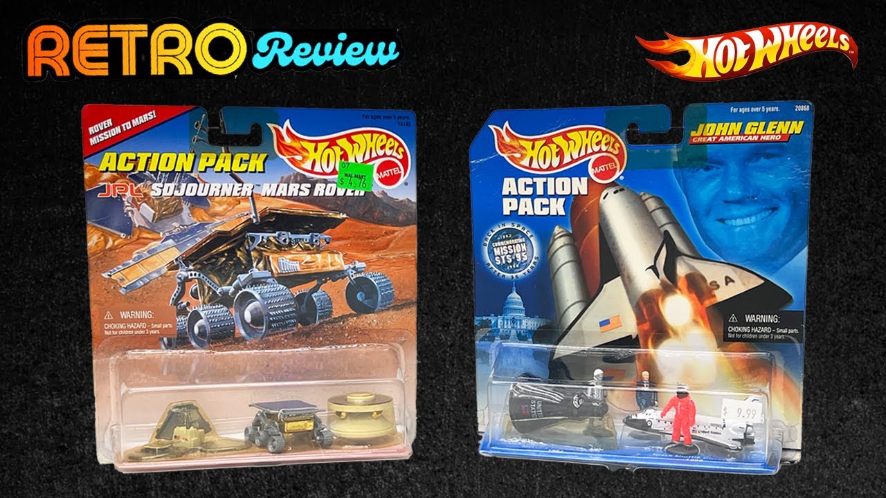 Retro Review: Hot Wheels Action Pack Sojourner Mars Rover & John Glenn Space Shuttle Discovery Sets