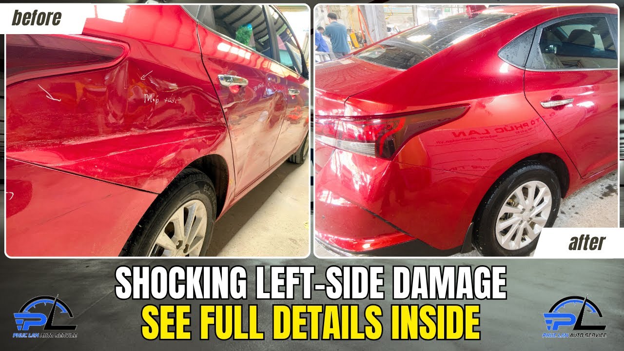 From Wrecked to Restored – Shocking Left-Side Car Damage Repaired!
