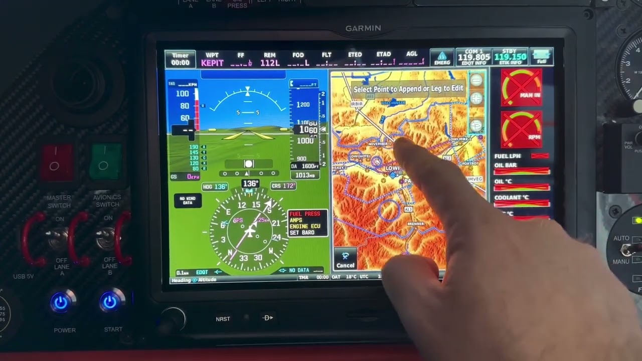 # 12 Garmin Flightplan im Flightplan Menü bearbeiten