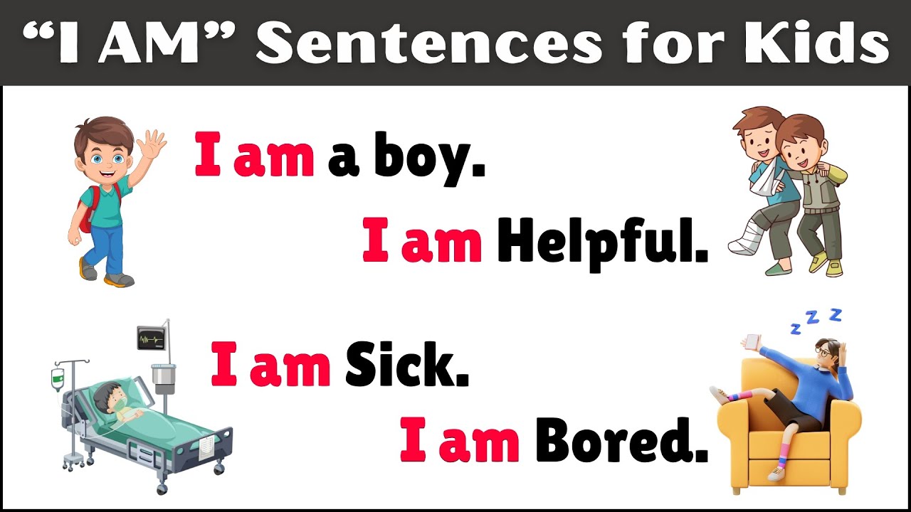 &ldquo;I AM&rdquo; SENTENCES FOR KIDS | How to make I am #sentences | i am sentences in english | part 2