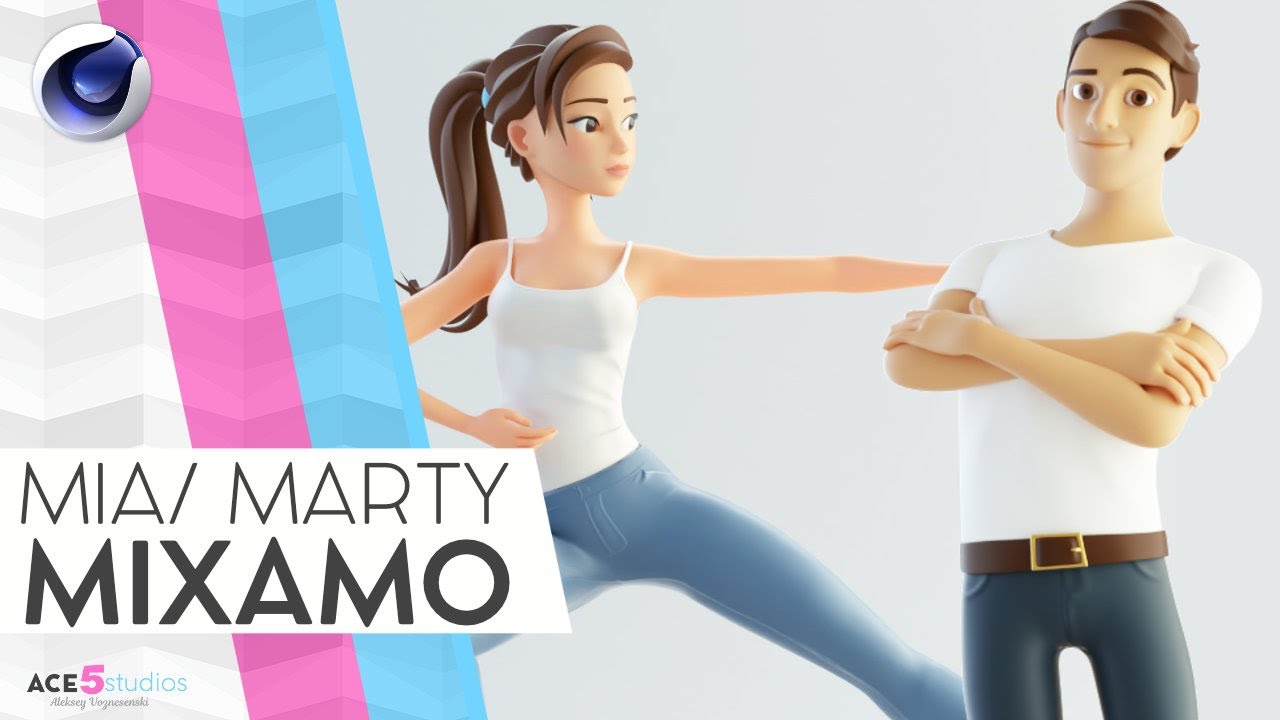 Mia - Marty Mixamo character animation workflow [Cinema 4D] | Tutorial