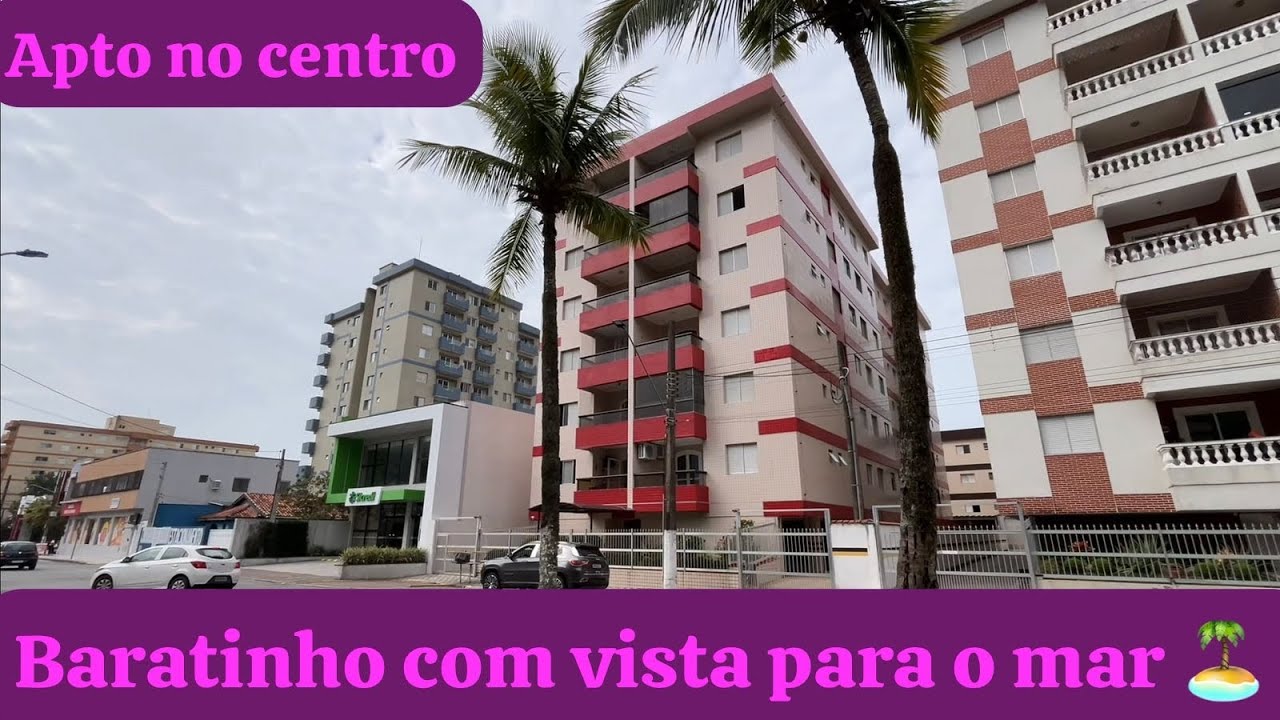 Apartamento Baratinho a venda em Mongaguá no Centro da cidade | Com vista para o mar 🏝️ | mobiliado 