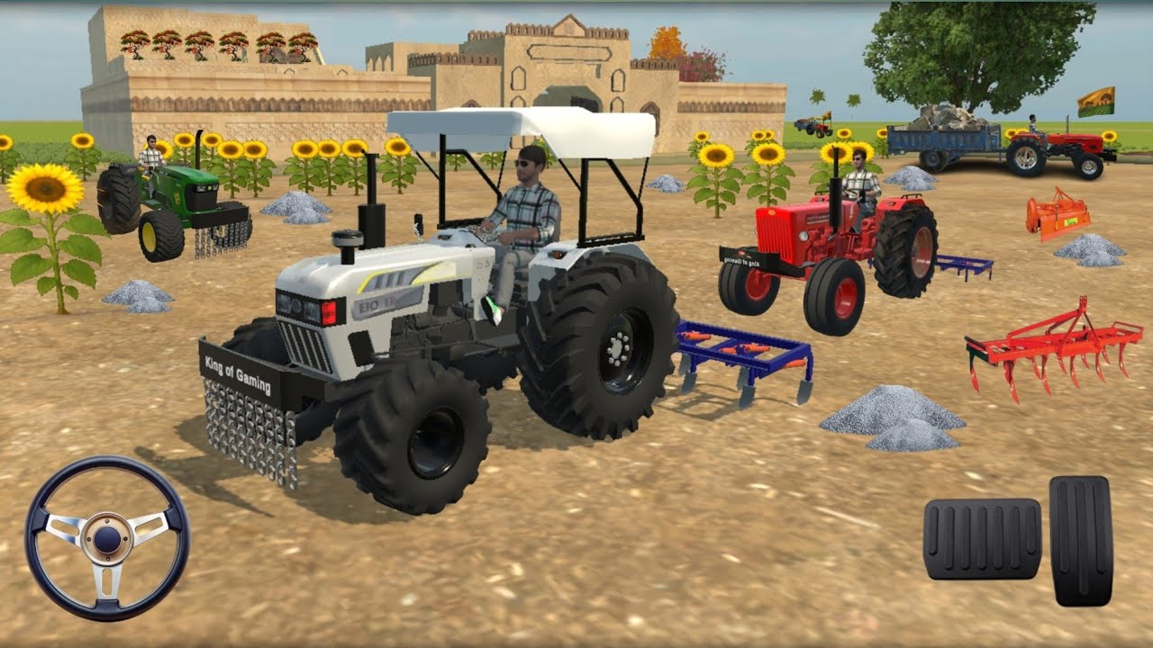 EICHER ટ્રેક્ટર से sunflower ki खेती ki kaultivoter se# viral video # 3d video # King of Gaming # 