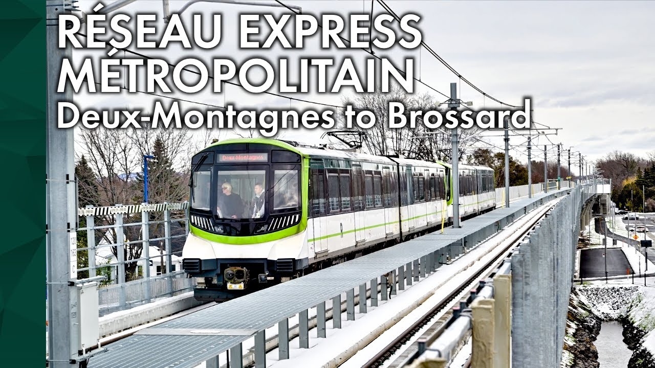 Réseau Express Métropolitain (REM) - Deux-Montagnes to Brossard (Southbound Trip in Winter 2025)