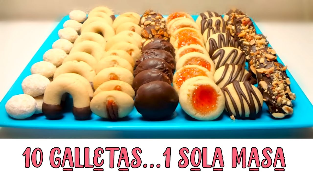 10 GALLETAS DIFERENTES...UNA SOLA MASA (galletas de mantequilla) Receta | Mirem Itziar ❤