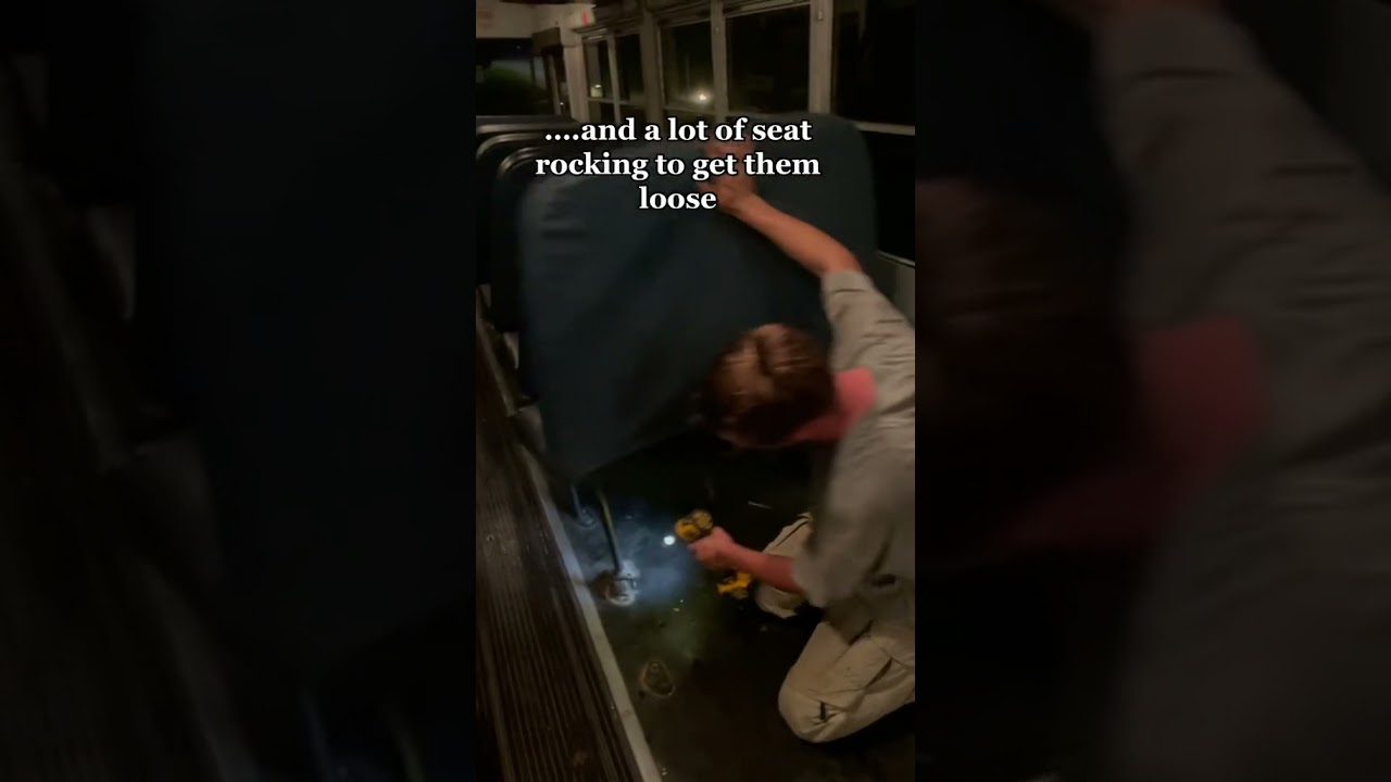 Converting Our Bus Into a Skoolie|Seat Removal