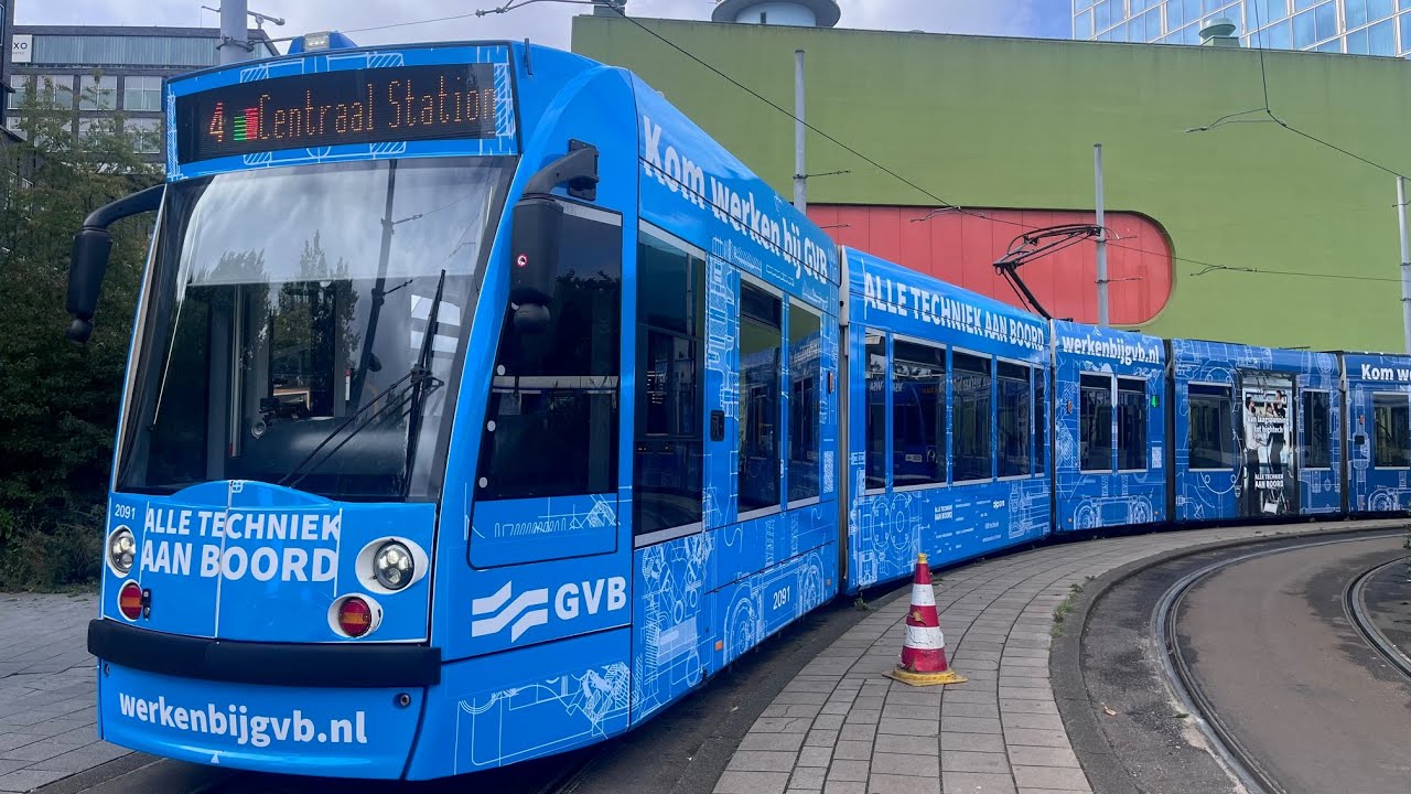 GVB Amsterdam Tramlijn 4 Station RAI - Centraal Station | Siemens Combino | September 2025