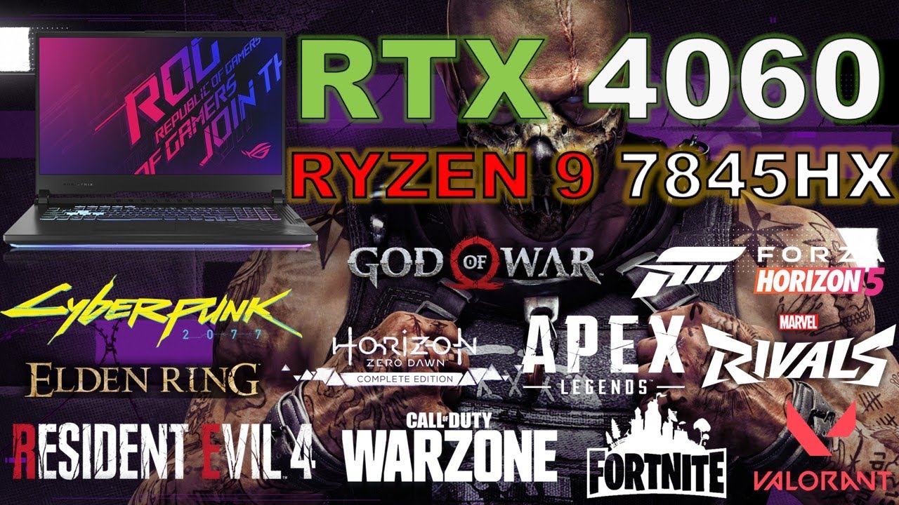 ASUS ROG STRIX G17 RTX 4060 + Ryzen 9 7845HX TEST GAMING