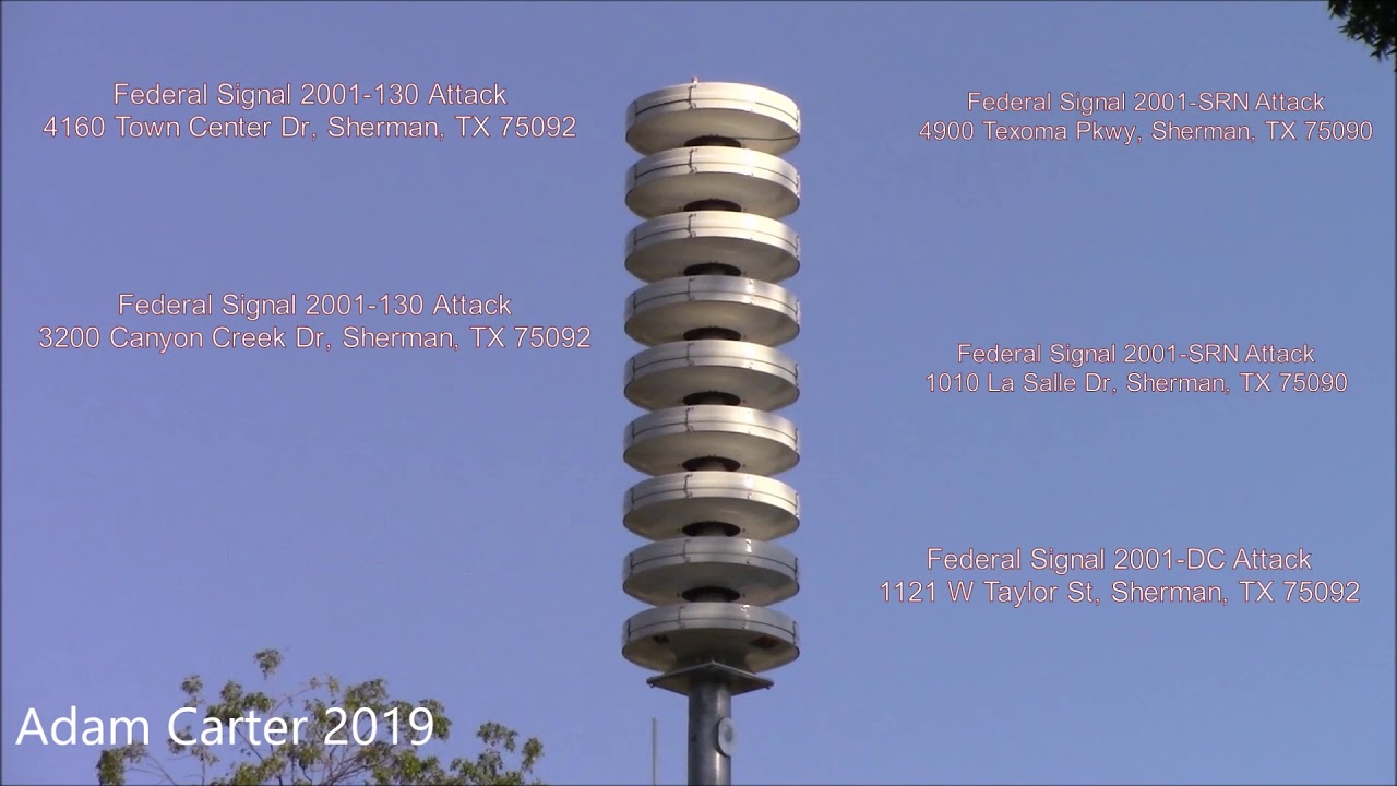 Federal Signal Modulator 8032B | Failure Unit & Siren Ambience | Denison, TX (Siren Test) 9/4/19