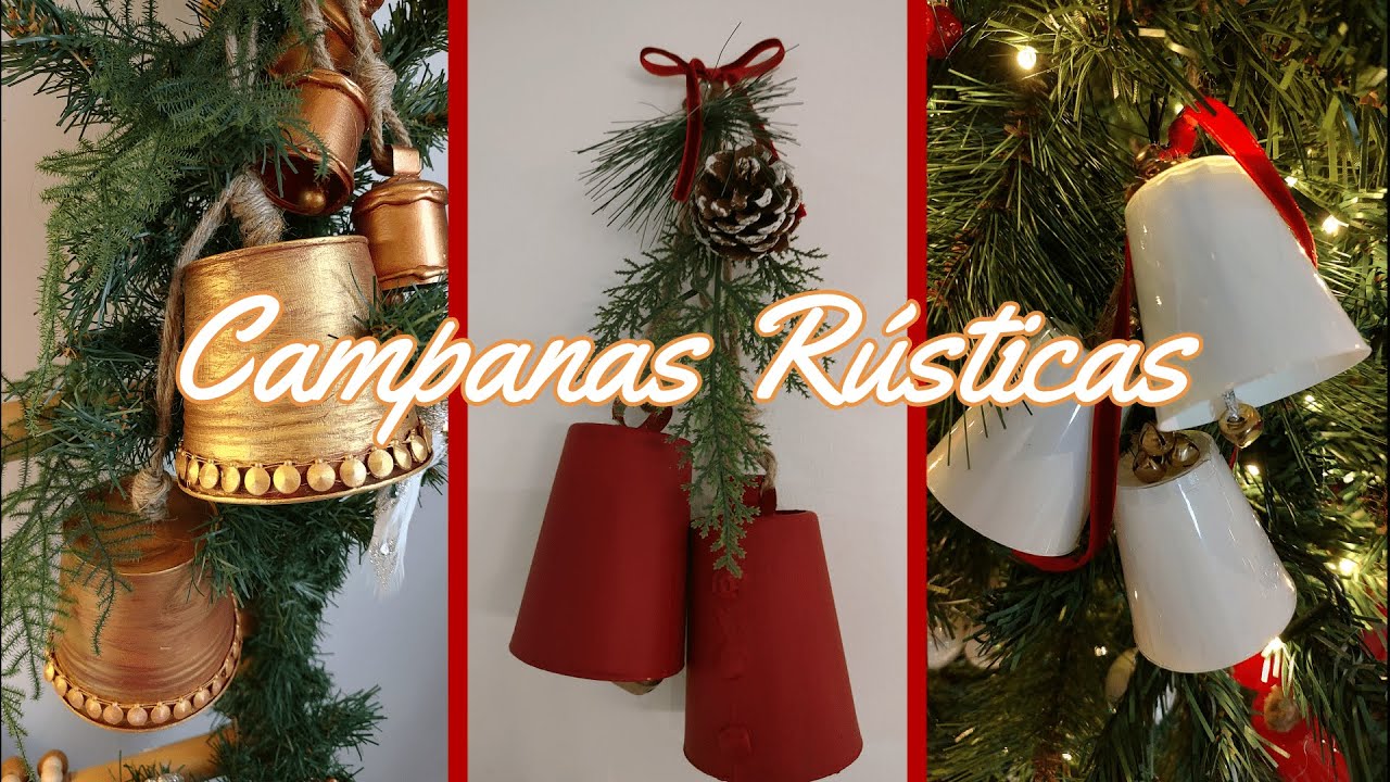 CÒMO HACER CAMPANAS RUSTICAS (CENCERROS) PARA NAVIDAD RUSTIC CHRISTMAS BELLS
