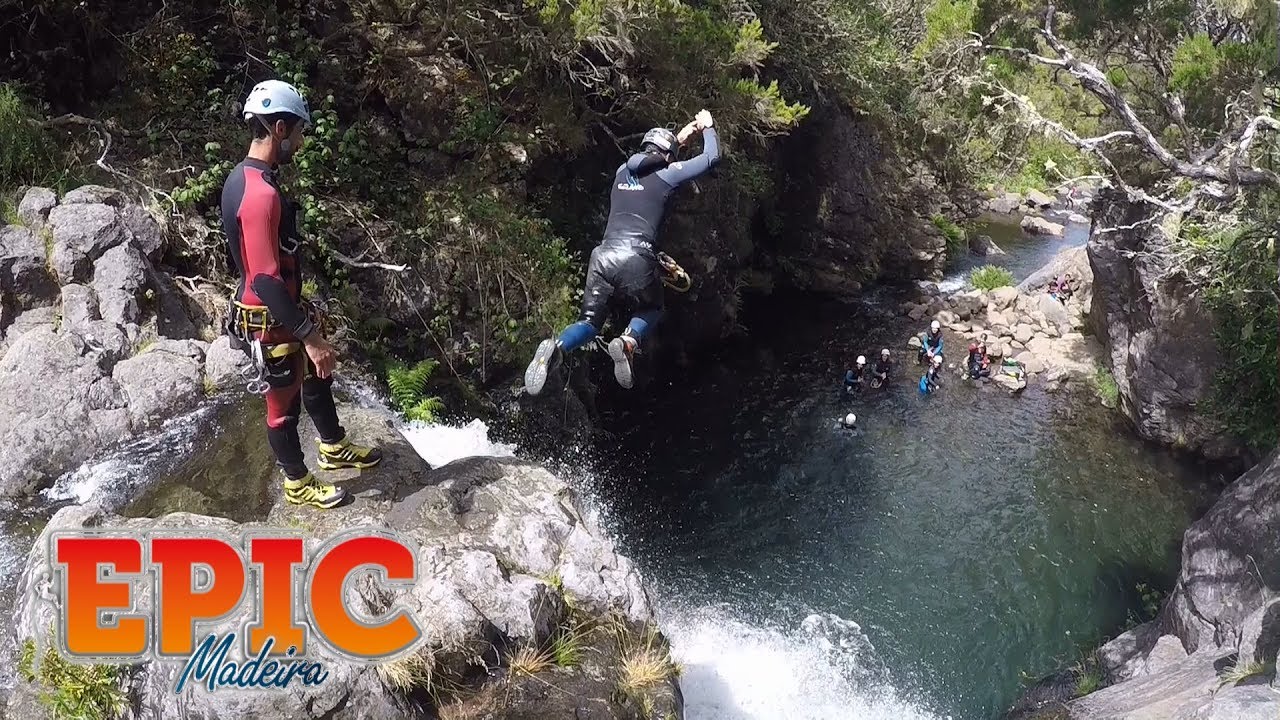 Canyoning Madeira Island with cool jumps. (Ribeira Lajeado - Rabacal)