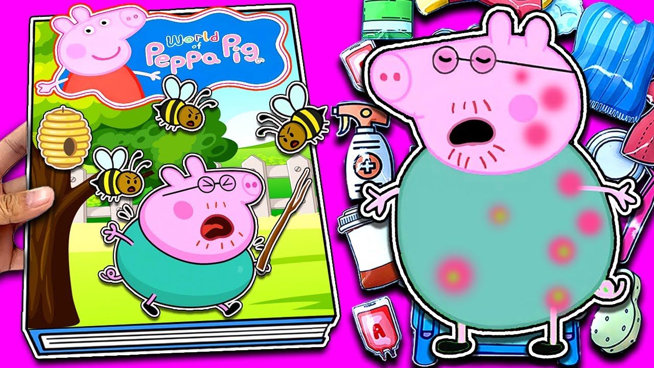❤️DIY Paper❤️ Make Quiet Book Peppa Pig | Oh no, Peppa Pig Stung by a Bee