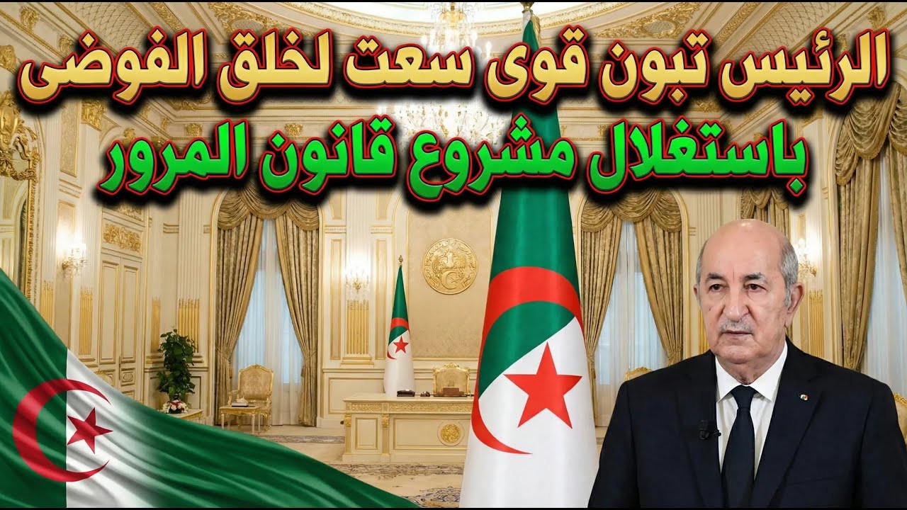 الرئيس عبد المجيد تبون: أطراف تحاول توظيف مشروع قانون المرور لزرع الفوضى