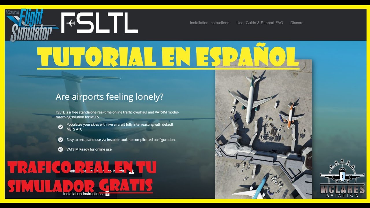 💥 FSLTL - FS Live Traffic TUTORIAL En Españo!! Tráfico Real en FS2020 GRATIS 😱