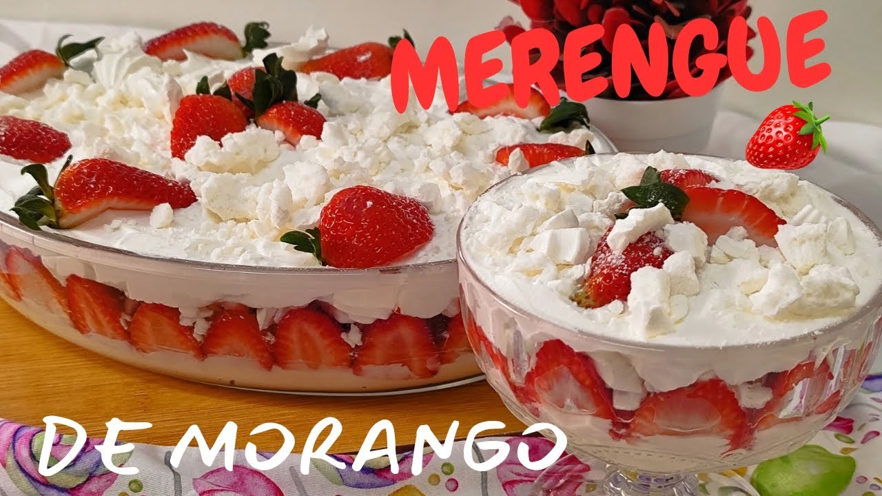 MERENGUE DE MORANGO: A SOBREMESA DOS SEUS  SONHOS ! / PERFEITA/ FÁCIL DE FAZER/ MARAVILHOSA!