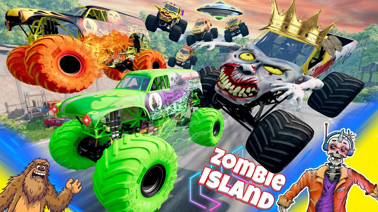 Monster Jam Zombie Island Compilation #35 | Racing, Freestyle, and High Speed Jumps