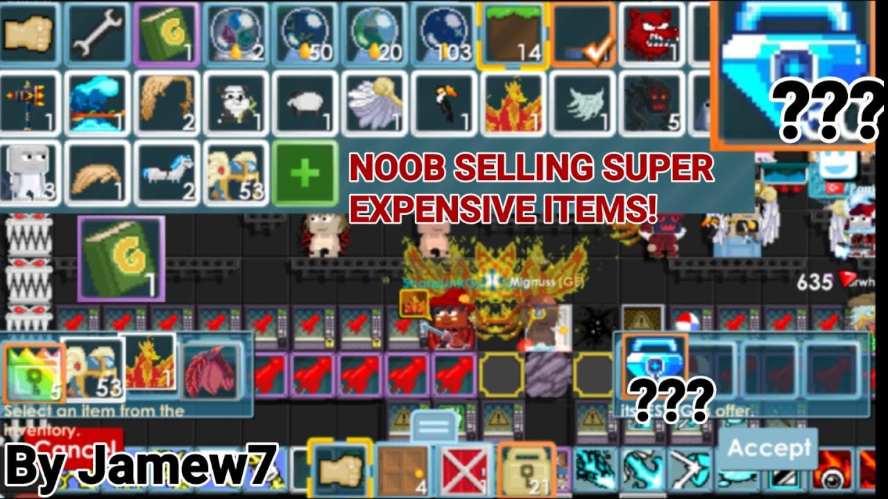 NOOB! Selling My All Super Expensive Items! (HOW MANY DLS!?) | Growtopia | Jamew7