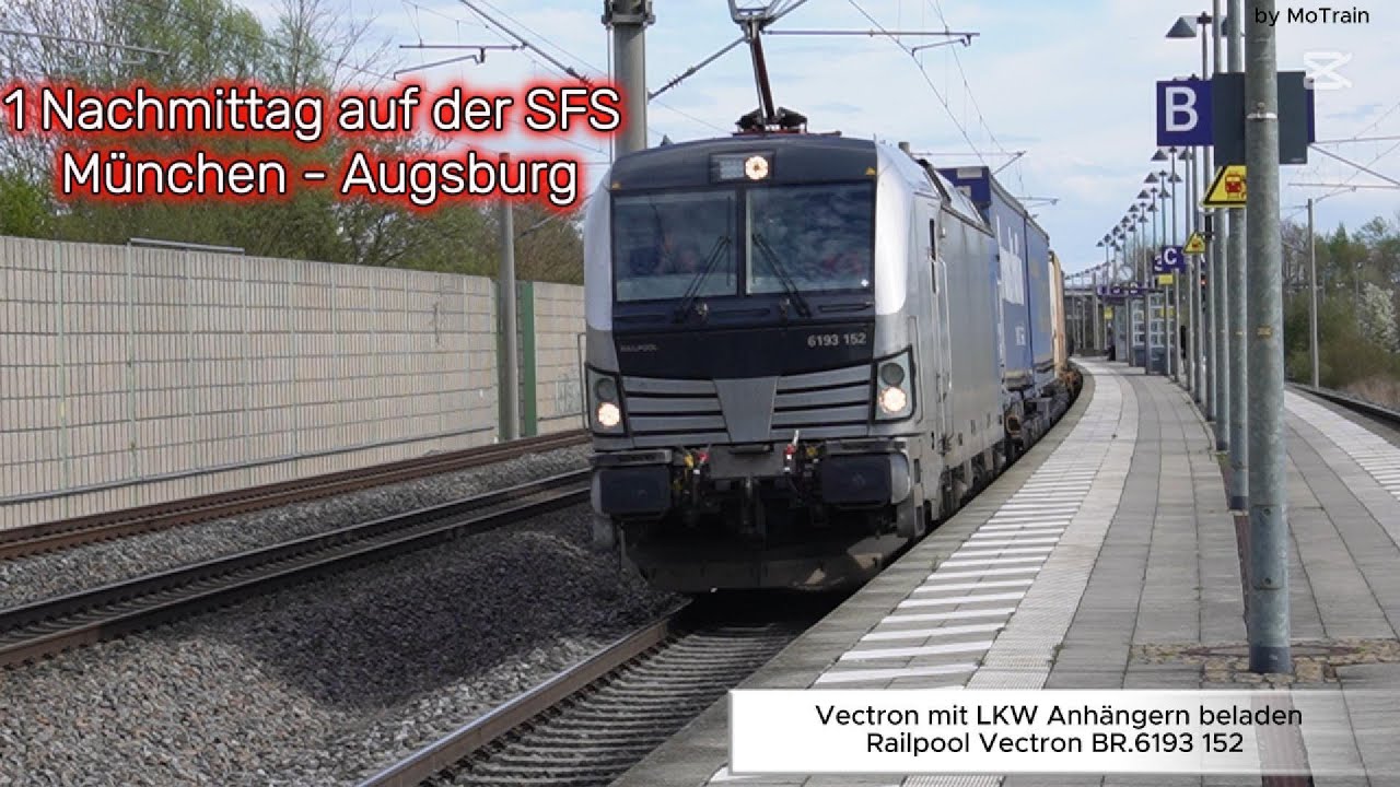 SFS München - Augsburg am Nachmittag mit RB, RE, ICE, EC, GZ, und vielen Zügen mehr
