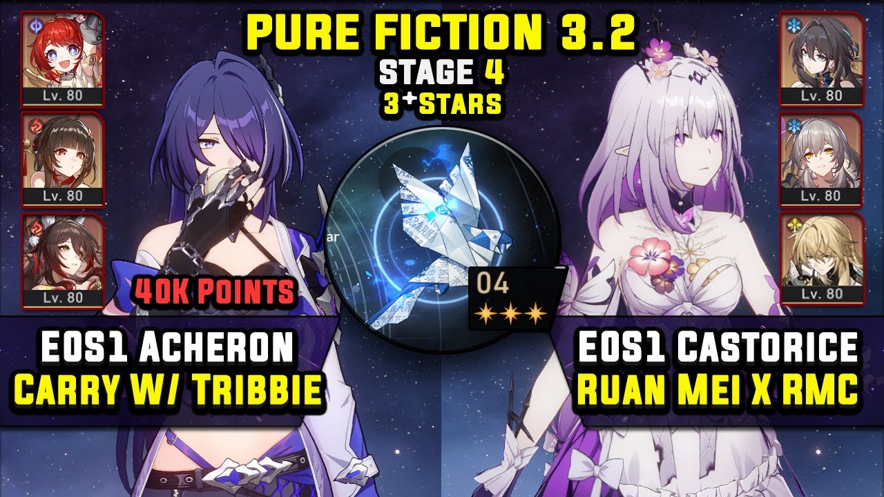 E0 Acheron Carry W/ Fugue & E0 Castorice Carry W/ RMC (3 Stars) Pure Fiction 4 Honkai Star Rail 3.2