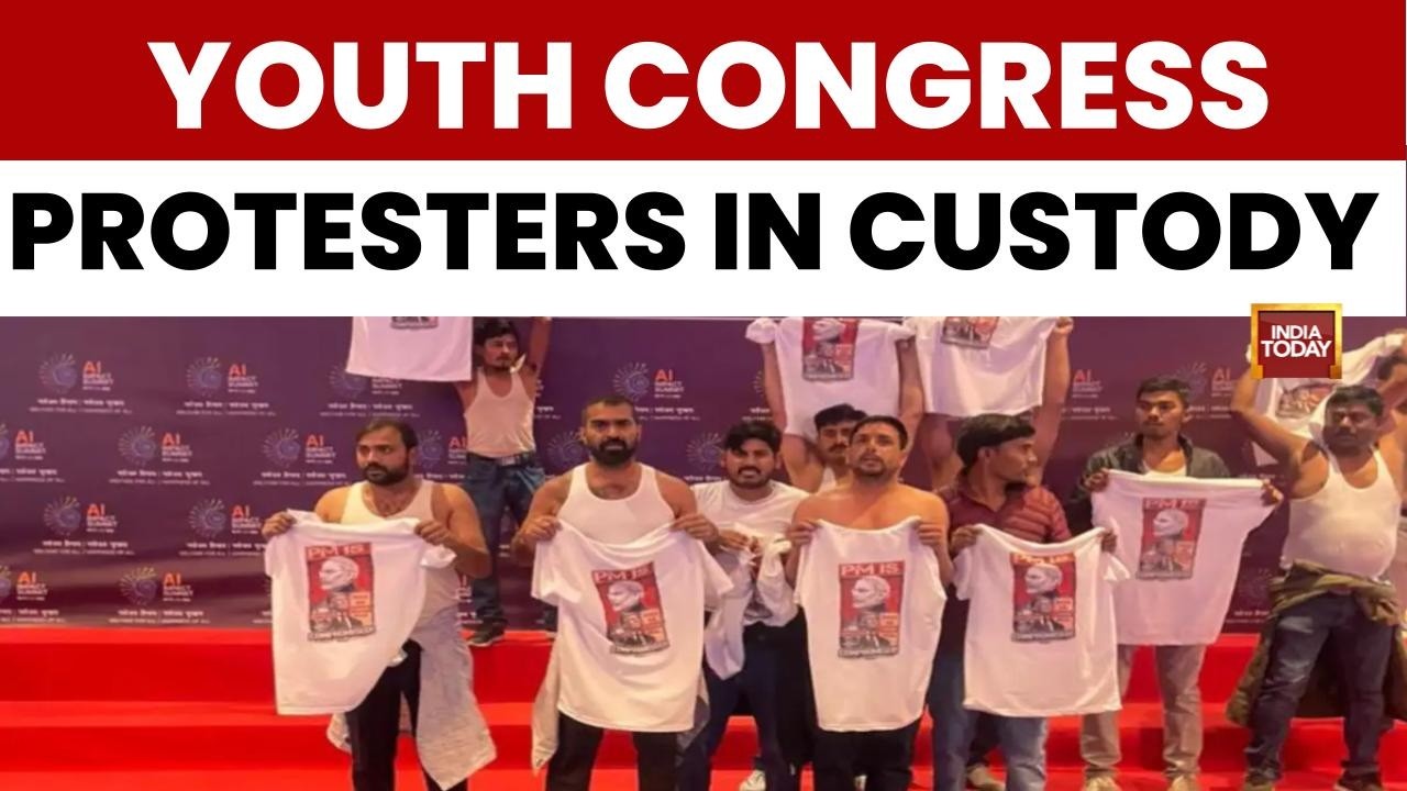 AI Summit: Police Crackdown on Congress Shirtless Protest at AI Summit; PM Slams 'Naked Politics'