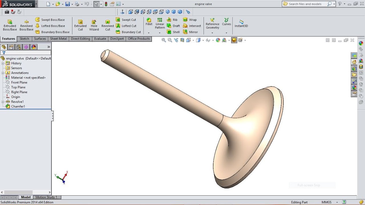 SolidWorks Tutorial Engine Valve