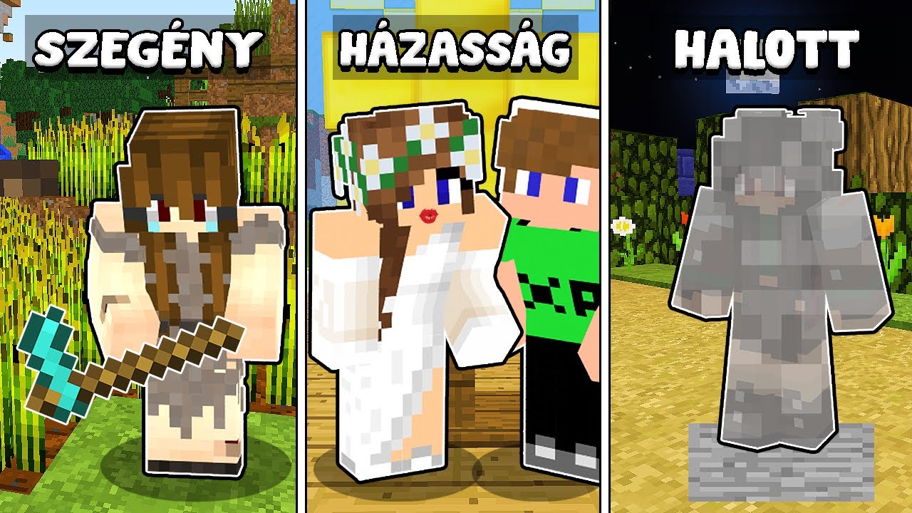 A FELESÉGEM ÉLETE A SZÜLETÉSTŐL A HALÁLIG A MINECRAFT-BAN! 😱