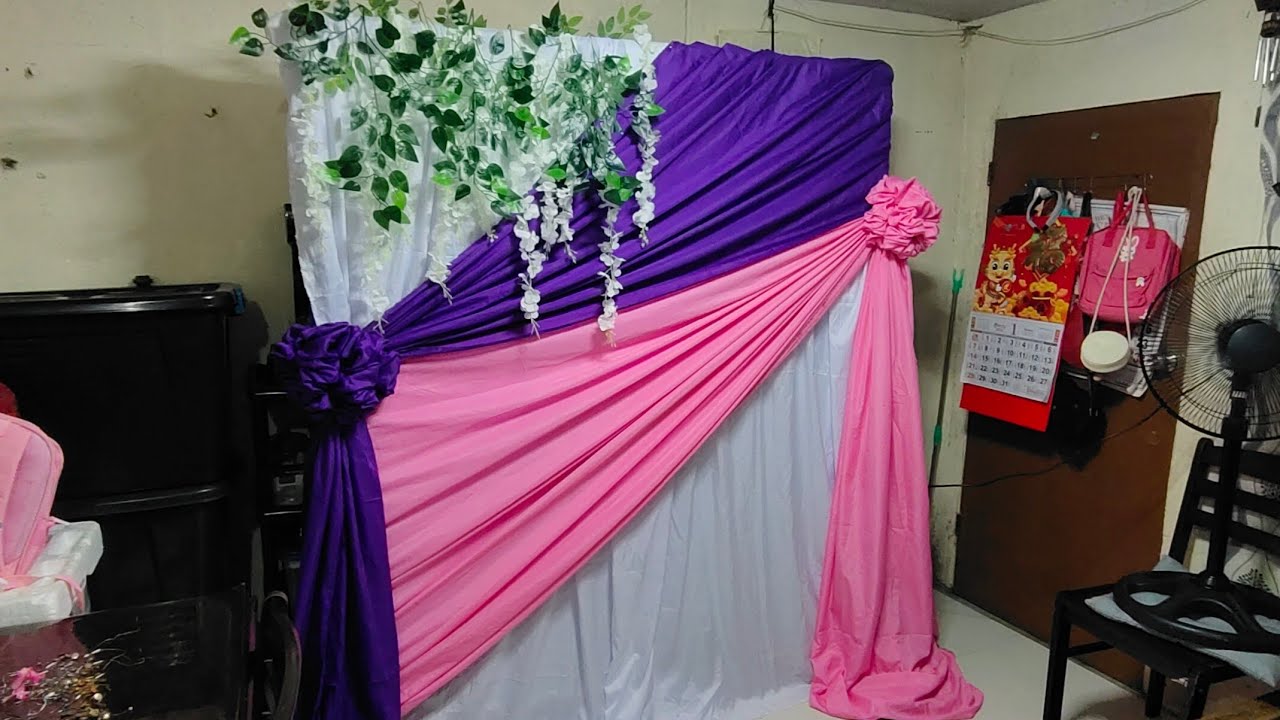 PURPLE PINK WHITE COMBINATIONS BACKDROP DESIGN IDEAS FOR WEDDING OR ANY EVENTS OCCASION