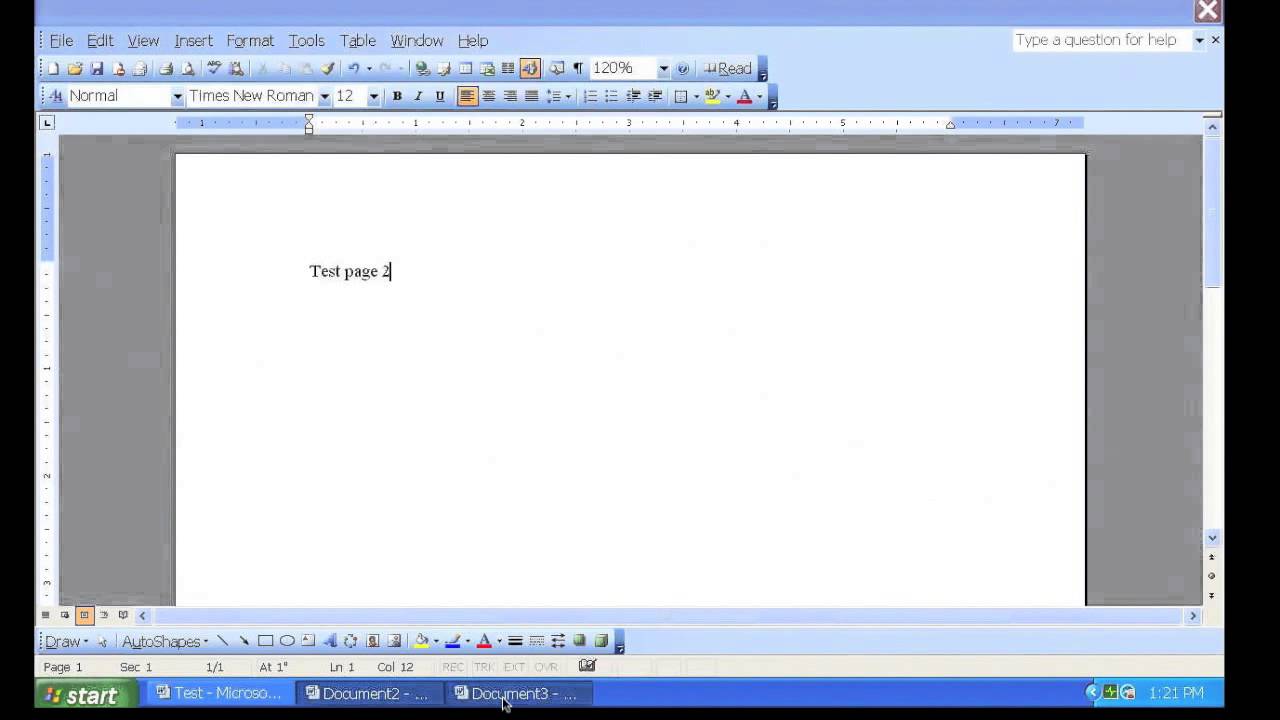 Creating a new document and saving a document