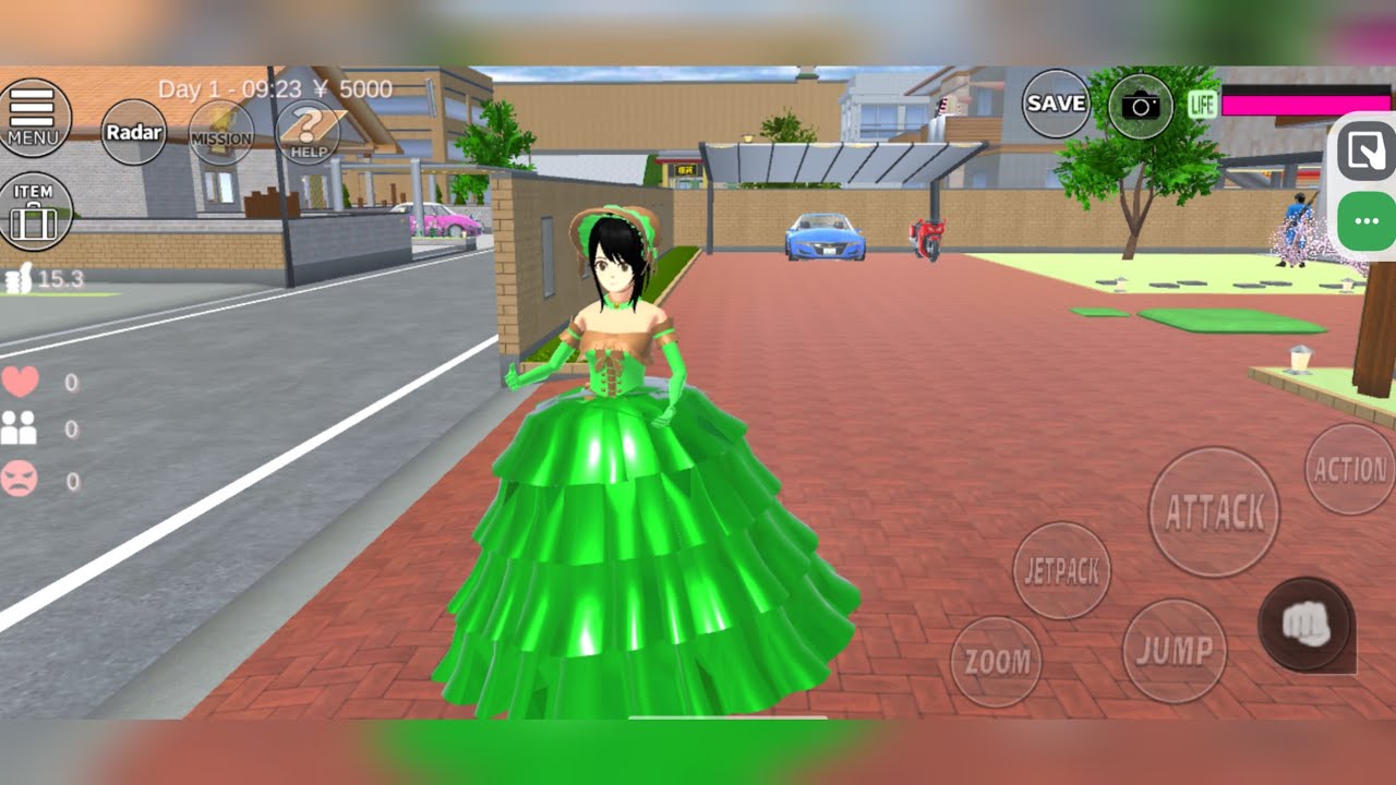 How to make Beautiful attractive new green Gown 👗🤩 in Sakura Simulator ❤️🥳