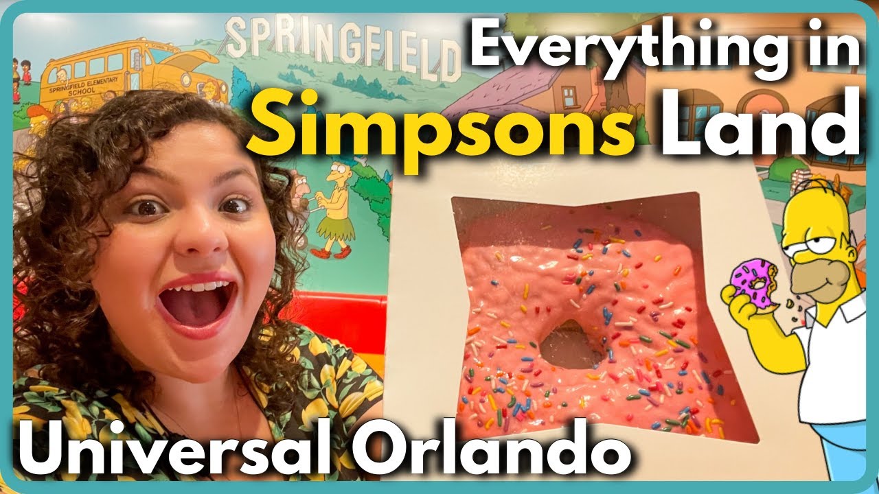 Everything Simpsons Land (Springfield Tour) Universal Orlando | Krusty Burger, Lard Lad, Rides, more