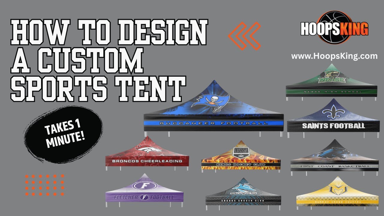 Design Your Own Custom Event Sports or Business Pop Up Tent in Minutes | HoopsKing 3D Tent Builder