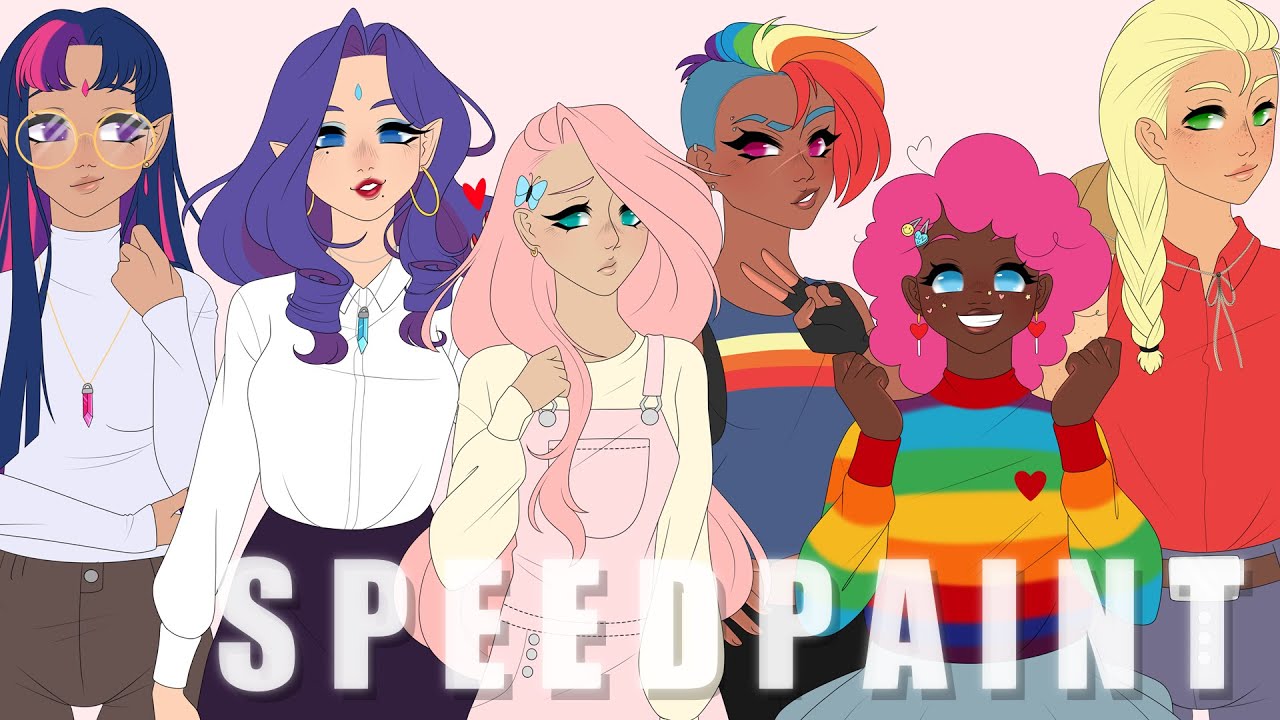 Mane Six Humans .:Speedpaint:. (MLP)