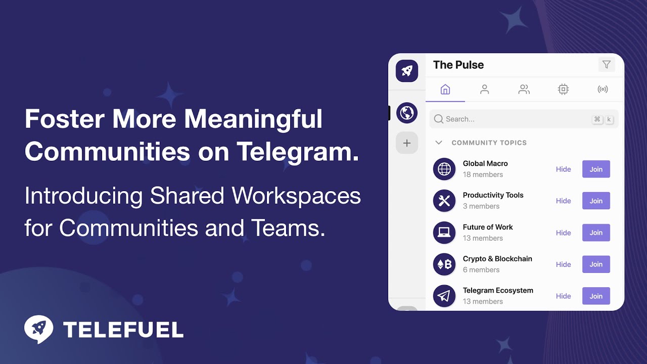 Foster More Meaningful Conversations in your Telegram Community - Telefuel Shared Workspaces