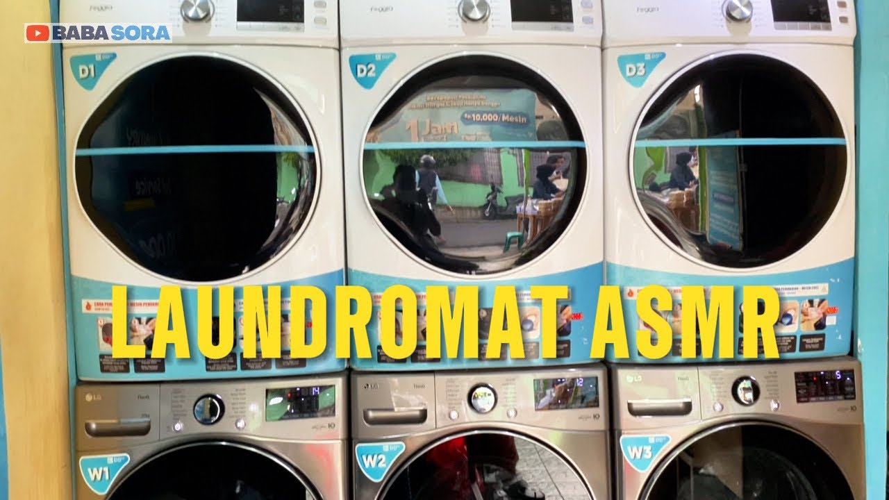 POV: Doing Laundry at a Self Service Laundromat in Indonesia | Washing Machine ASMR