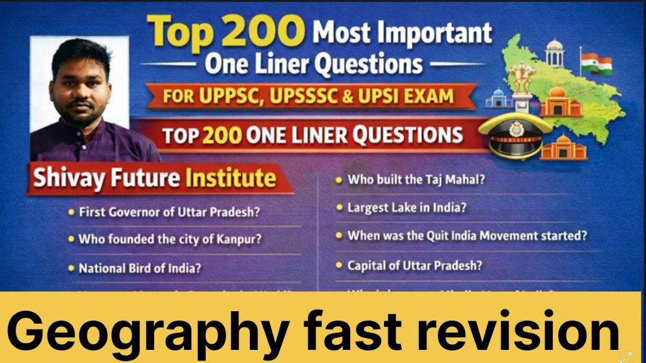 Geography fast rivision ll Top 200 most important one liner ll shivay future institute 