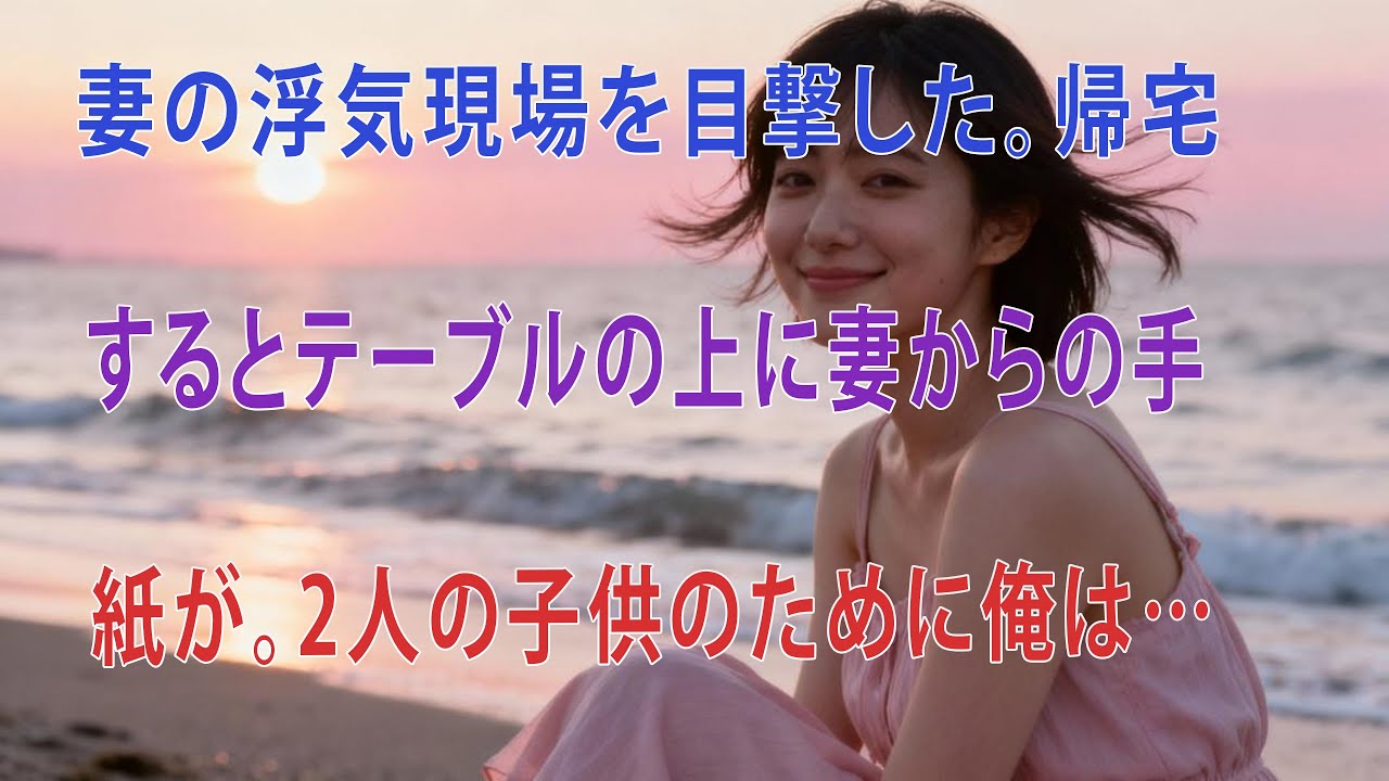 【修羅場】妻の浮気現場を目撃した。帰宅するとテーブルの上に妻からの手紙が。2人の子供のために俺は…